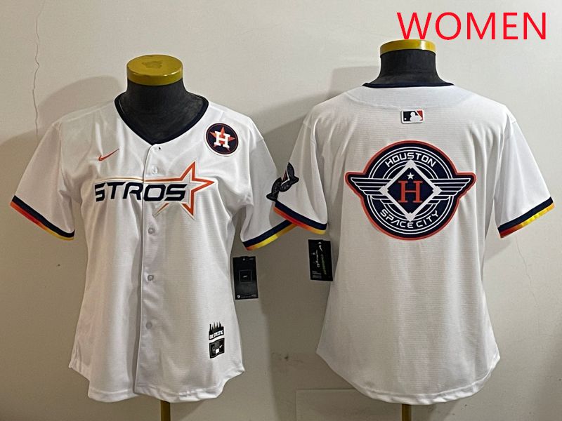 Women Houston Astros Blank White three generations Joint Name Nike 2025 MLB Jersey style 29->women mlb jersey->Women Jersey